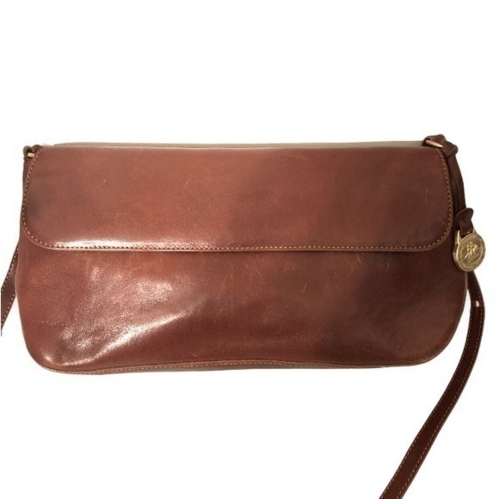 BRAHMIN small brown leather shoulder bag